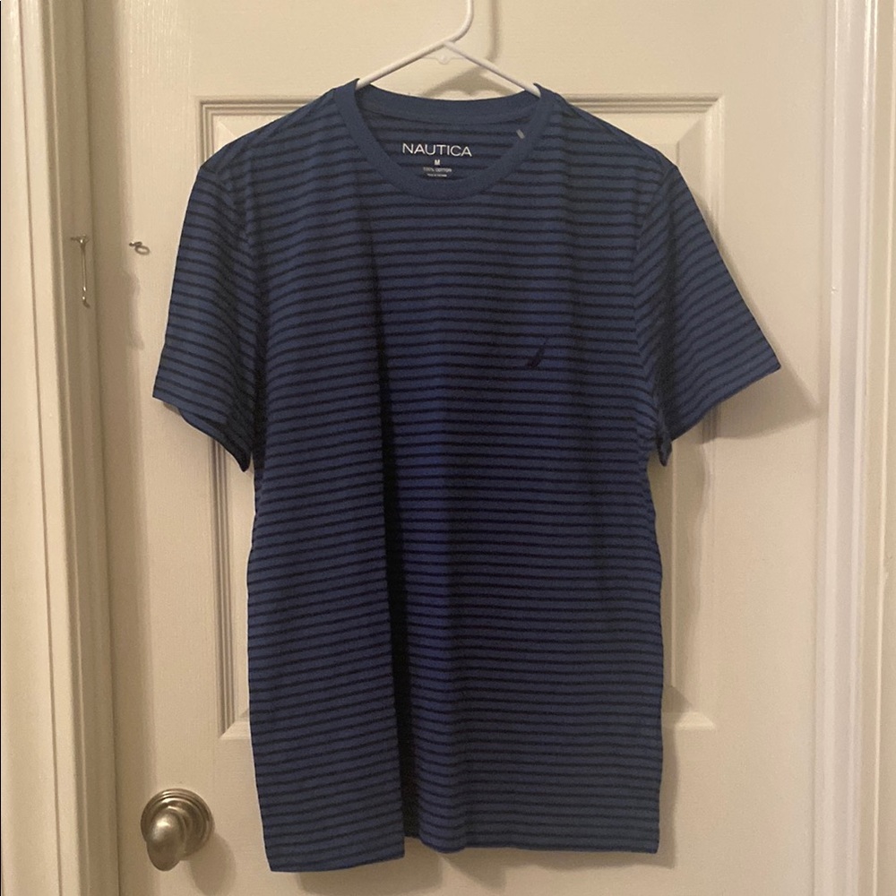 Nautica Men's Blue Striped Shirt